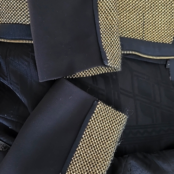 Ted Baker Womans Black & Gold Glitter Thread Fitted Jacket - Picture 9 of 9